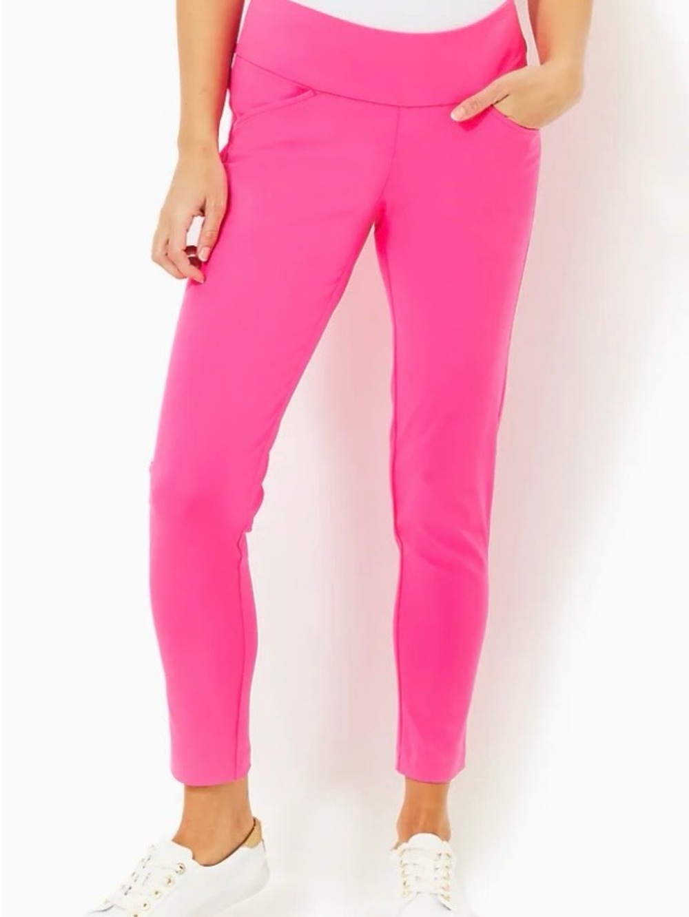 Lilly Pulitzer Luxletic Corso Pants Pink Stretch Ankle Size 2